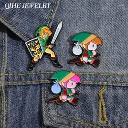 Spille divertenti Adventure Knight Character Game Badge Pins Pins Custom Cartoon Accessori per bacagne Backpack Gioielli Lapel Regalo
