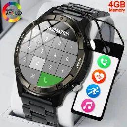 Zegarki 2024 NOWOŚĆ MĘŻCZYZN SMART WATCH AMOLED Pełny ekran dotykowy zawsze wyświetl zegar czasowy Bluetooth Call 4GB Lokalny odtwarzacz muzyki smartwatch