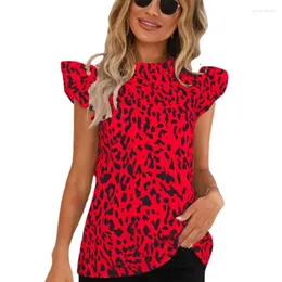 Kvinnors blusar Summer Digital Printed Fashion Short Sleeve Tops Elegant Shirts Youth Clothes 2024 Style