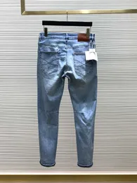 Mäns jeans 2024 NYA MENS ELASTIC Fashion Underwear Size 29-38 Straight Billionaire Pants Anpassade läderetikett Old Money Q240427