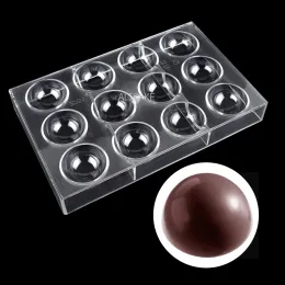 Formar hemisfär polykarbonat chokladform 1.97 tum 5 cm sfär godis bonbons bomb konfektbageri bakbakning konditoriverktyg mögel