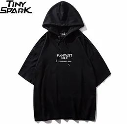 Mens Hooded T Shirt Hip Hop Japanese Style 2019 Summer TShirt Streetwear Harajuku Tshirt Hoodie Short Sleeve Tops Tees Cotton MX28444013