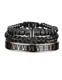 Lyx emalj Roman armband Royal Crown Charm Men rostfritt stål geometri pulseiras öppna justerbara armband par smycken8993292