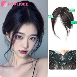 Bangs Forlisee Wig Kvinnor Head Repair Hair Patch Nyuppgraderad ängelbotten Mesh ansiktsreparation Air Bang Traceless Bangs