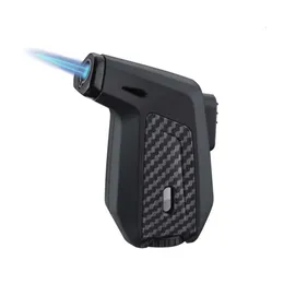 Mini Windproof Without Gas Torch Lighter 360-degree Inverted Ignition Safety Lock Visual Window Lighter for BBQ Cigar