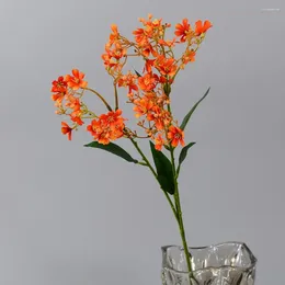 Flores decorativas reutilizáveis ​​Artificial simulado ramos FAUX FLAME com folhas para a decoração de festa de casamento em casa 39 Indoor