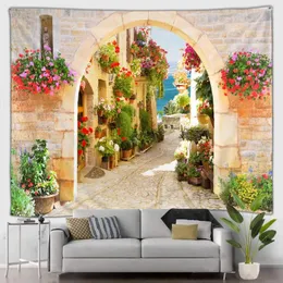 Audio fiori pianta paesaggio hippie ara ad arazzo stile soggiorno camera da letto background muro di tessuto sospeso in tessuto