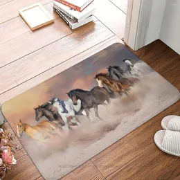 Carpets Galloping Horses Bath Mat Horse Herd Run Doormat Kitchen Carpet Entrance Door Rug Home Decor