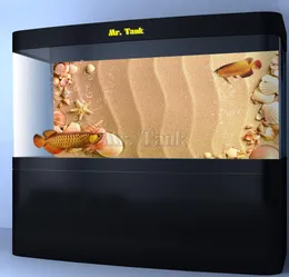 Pôster de fundo de aquário de tamanho personalizado com auto -adadesiva praia de praia dupla face PVC Ocean Fish Tank Wall Decor Paisagem5275894
