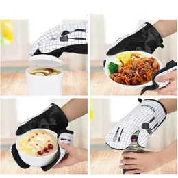 new Kitchen Baking Cooking Accessories Print Oven Mitt Glove Pad Washable Microwave Pizza Anti-Hot Insulation Mat Kitchen Decorfor Oven Mitt