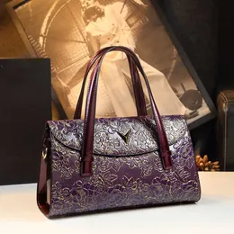 Cuoio autentico tote bag con uno stile elegante e lussuoso per madri a grande capacità spalla di mezza età