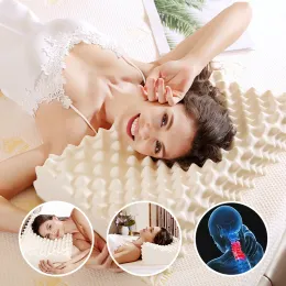 Massageador Taihi 93% Almofado de látex natural para dor no pescoço Tailândia Massagem Cervical travesseiros ortopédicos para dormir efetivamente evita ácaros