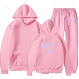 Whitefox TrackSuits Kobiety Zestawy bluzy z kapturem dwupoziomowe Polietower Polover Spodnie z kapturem swobodne luźne ubrania