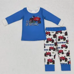 Set di abbigliamento all'ingrosso per bambini all'ingrosso Farm Blue Outfit Sonno abbiglia