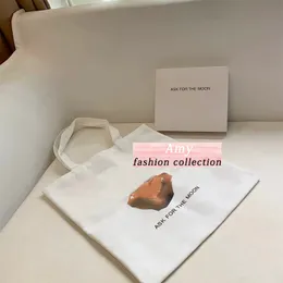 패션 클래식 흰색 C 저장 가방 캔버스 숄더백 쇼핑 인쇄 된 해변 가방 캐주얼 핸드백 잡지 케이스 선물 상자