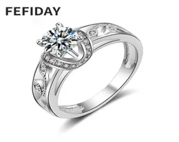 Fedi nuziali Fefiday Matrimonio di Finger Fashion Coppia di gioielli per donne Woman Crystal Women039s Ring di fidanzamento Female3972880