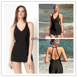 Fan Jia Xiaohei Womens Onepiece Swimming Skirt Without Steel Ring Showing Thin Sling Open Back High Value Skirt Style Conservative Bathing Suit Swimming Skirt