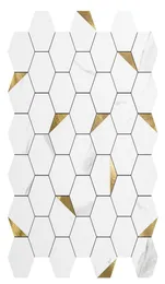 ART3D 10SHEET 3Dウォールステッカー自己肥沃な六角形のモザイクピールとスティックバックスプラッシュタイル用バスルームの壁紙31x7478987