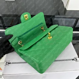 10a Ayna Kalitesi Tasarımcı Flep Bag Lüks Çantalar Küçük Havyar Deri Çapraz Vücut Çanta 23cm Crossbody Omuz Torbaları Altın Zinciri Akşam Çantası Debriyaj Çanta Kutusu