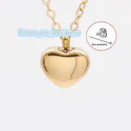 Ashes Memorial Cremation Jewelry Pendant 18K Gold S925 Plated Heart Personlig kedja Anpassad urnhalsband för kvinnor