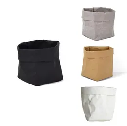 Mini sulu meyveler kraft kağıt saksı kapak yıkanabilir depolama çantaları bitkiler flowerpot çanta çocuk oda pusa organizatör pouch5121145