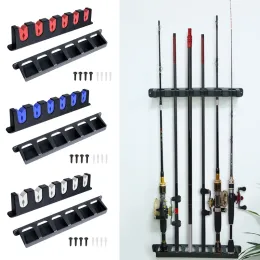 Acessórios 6 rodunhas de pesca Os porta -barra montados na parede Pólo rack horizontal Stand para cabine de garagem e acessórios de pesca porão