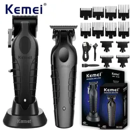 Terrimer per capelli Kemei Barber Professional Machine High Power con base di ricarica KM-2296 km-2299 Q240427