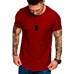 T-shirts Men's Casual Fashion Solid O Neck Tshirt Summer Bodybuilding Sports Running Tshirt Fitness Shortsleeve Crossfit övning