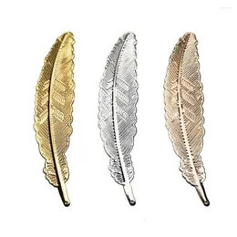 1pc Retro Metal Feather Lesezeichen Fashion Blattform Seite Marker Schüler Schreibwaren Geschenkschule Bürozubehör Accessoires