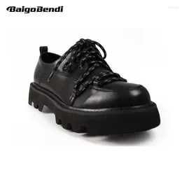 Casual Shoes COOL ! Reflective Men's Trendy Thick-sole Flatforms Man Lace-up Glow Round Toe Boy Glitter Oxfords