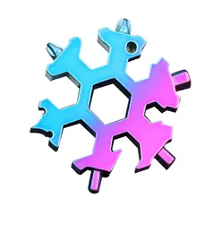 18 I 1 Snowflake Multitool Outdoor Travel Camping Multifunction EDC Keyring rostfritt stål Snö multitool Tactical Tool Kimter5815745