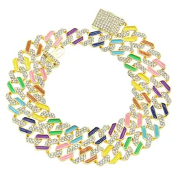 Дизайнерские подвесные ожерелья мужская творческая индивидуальность Новая полная бриллиантовая капля масла сплайсинг кубинский колье с цепью хип -хоп крутой ключицы