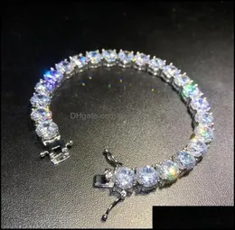 Braccialetti da tennis diamanti da gioielleria da tennis da tennis da uomo sier hip hop hip hop di alta qualità da 8 mm con caduta del bracciale zircone 2021 MCHVR1937186