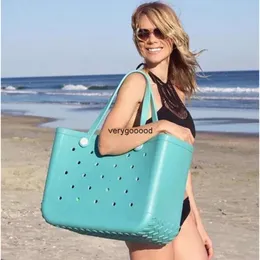 Summer Extra Large Boggs Beach Bag EVA Beach Basket Women Picnic Tote Bag Holes Waterproof Handbag Pouch Shopping Shoulder Bag