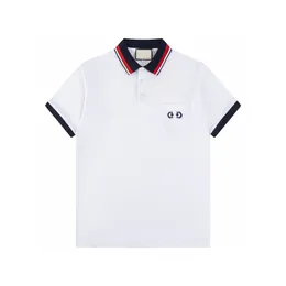 MENS POLO SHIRT DESIGNER POLOS SHIRTS FÖR MAN FASKE FOCK EMBRODERY SNAKE STARTER LITTLE BINE UTSKRIFT Mönster Kläder Kläder Tee Black and White Mens T -shirt A17