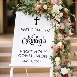 Party Supplies Custom First Holy Communion Welcome Sign Sign Personlig skumbräda för katolsk dop Bakgrundsdekoration