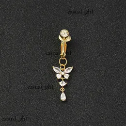 Luxury Trendy Charm Butterfly Belly Button Rings Diamond Navel Rings Body Piercing Bars For Women Girl's Body Jewelrys Sexig Designer Bikini 905