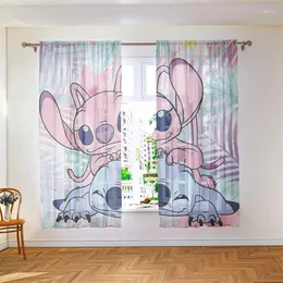 Curta Costura da sala de estar e decoração de quarto As cortinas de chiffon transparentes são de duas peças que transmitem leves de duas peças