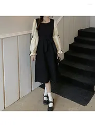 Casual Dresses Autumn Elegant And Pretty Women's Corduroy Plus Size Light Mature Wear Luxury Long Sleeve Black Dress