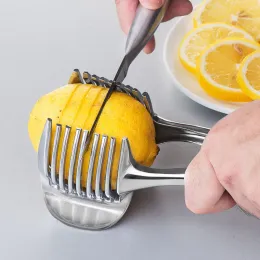 Fruktgrönsaksavdelningsverktyg Aluminiumlegering Lemon Slicer Hushåll Hantera tomatpotatis Banan Cutter Kitchen Tool 2024428