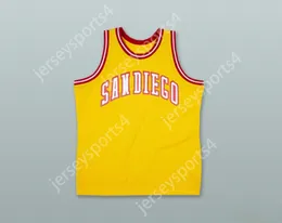 اسم مخصص للرجال الشباب/الأطفال San Diego Conquistadors أصفر كرة السلة القميص Top Sitched S-6XL