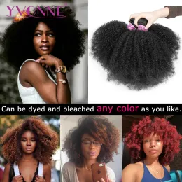 Weben Yvonne Afro Kinky Curly Jungfrau Haar Bündel 1/4 Bündel menschliches Haar Gewebe natürliche Farbe