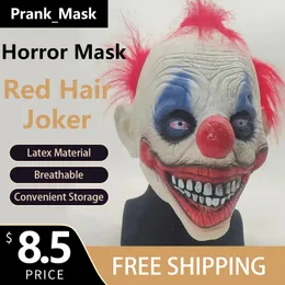 Maschera joker maschera rossa costume costume spedizione gratis terror maschera cosplay latex maschera oggetti divertenti giocattoli giocattoli giocattoli per le forniture regalo maschera