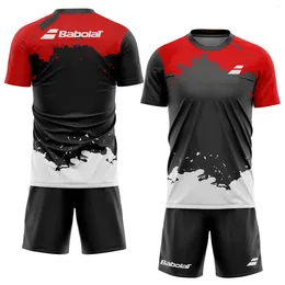 Herren-T-Shirts 2024 Atmungsaktives Tennis Sportanzug Sommer Outdoor Sportwear Badminton T-Shirt Shorts Lose Running Clothing Set