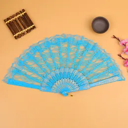 Women Folding Lace Hand Fan Personalized Wedding Party Decor Home Decoration Ornament Dance Accessories Photo Prop Cosplay Vintage Handheld Craft Gift Fans TR0110