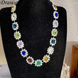 Choker Draweye Colorful Rhinestone Necklace For Women Geometric Vintage Luxury Dinner Party Collares Para Mujer Elegant Jewelry