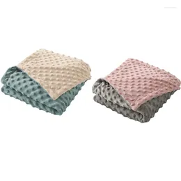 담요 소프트 밍키 베이비 수신 담요 밍크 점이 정렬 된 더블 레이어 스웨커 랩 침구.