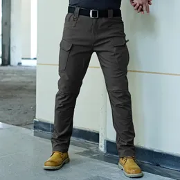 Tactical pants ix7 waterproof spring and autumn fan consul color mens army slim fit work 240422