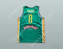 Nome personalizado para homens jovens/crianças Arnoldas Kulboka 8 Lietuva Lituânia Jersey Green Basketball Jersey Top Stitched S-6xl