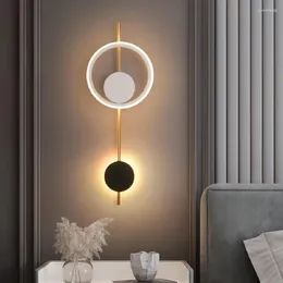 Стеновые лампы IWP Современный геометрический свет интерьер творческий минималистский прикроватный железный светодиодный декор Скрус